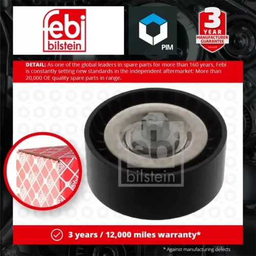Aux Belt Idler Pulley fits MERCEDES C220 2.2D 2008 on Guide Deflection Febi New Parts