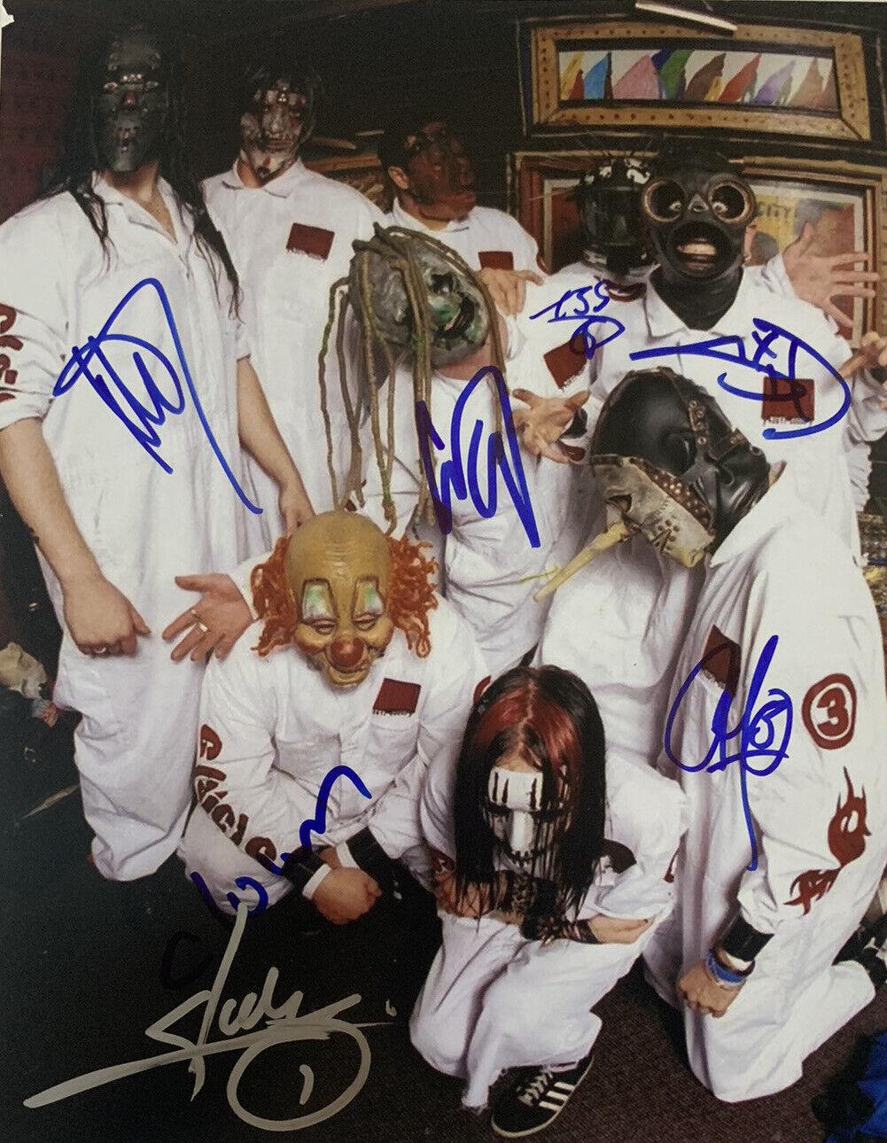 SLIPKNOT HAND SIGNED 11x14 Photo Poster painting JOEY JORDISON COREY TAYLOR AUTOGRAPH RARE COA