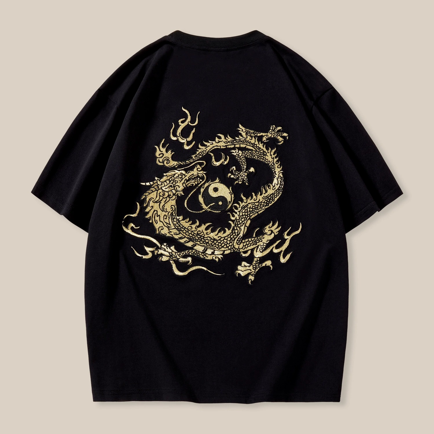 Dragon And Tai Chi Chinese Art Embroidery T-shirt