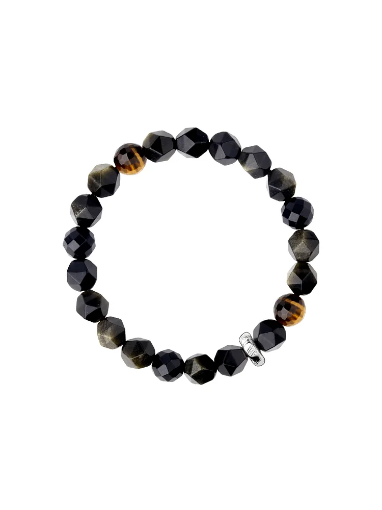 Original Gold Obsidian Beaded Bracelet, Simple and Advanced, Men's and Women's Couple Layered Bracelet