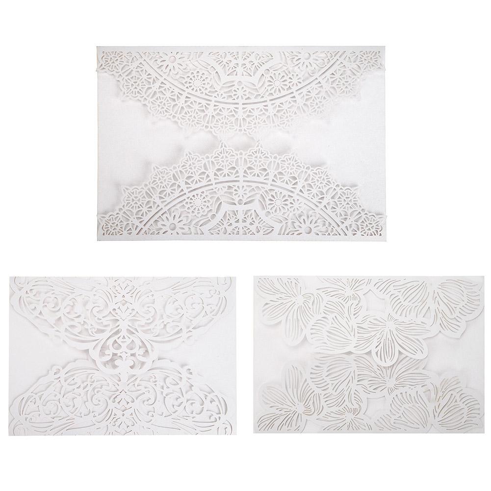 

10pcs Elegant Flower Laser Cut Hollow Wedding Party Invitations Cards Kits, 501 Original