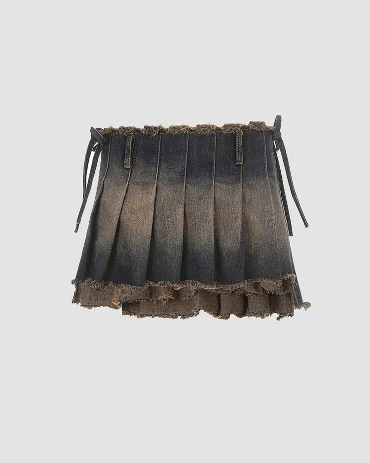 Stormhelm Micro Denim Pleated Skirt