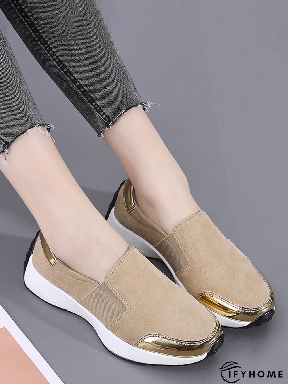 Casual Color Block Slip On Walking Shoes | IFYHOME