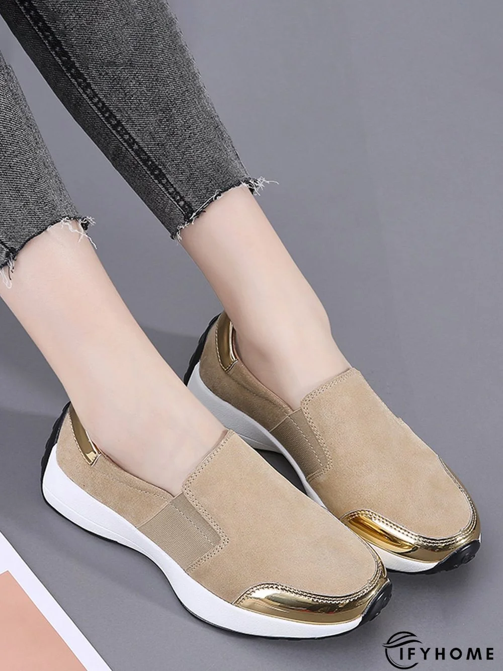 Casual Color Block Slip On Walking Shoes | IFYHOME