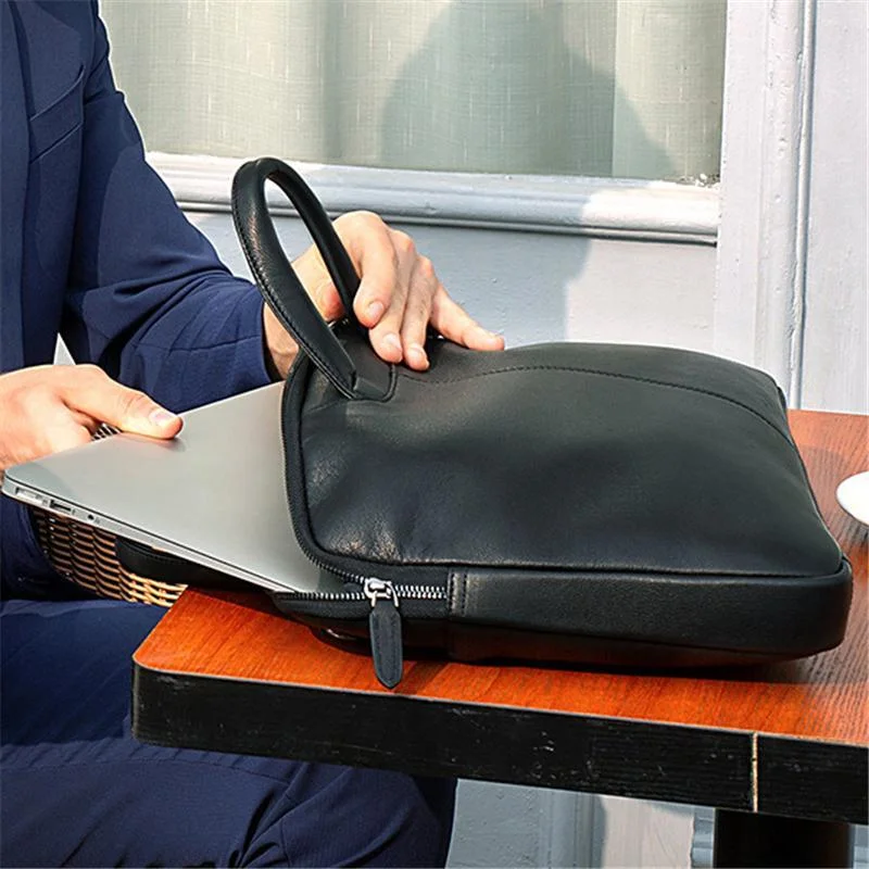 Large Capacity Durable Business Casual Case Leather Handbags