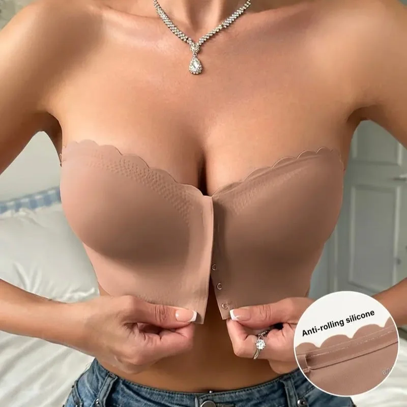🔥Last Day 49% OFF❤️Seamless Front Closure Strapless Bandeau Bra