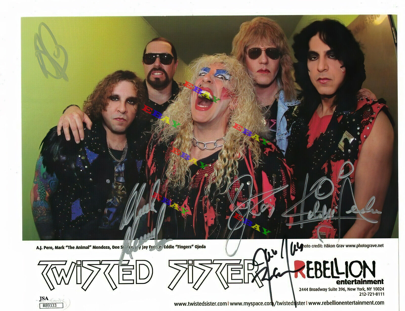 Twisted Sister Full Band Dee Snyder Autographed signed 8x10 Photo Poster painting Reprint