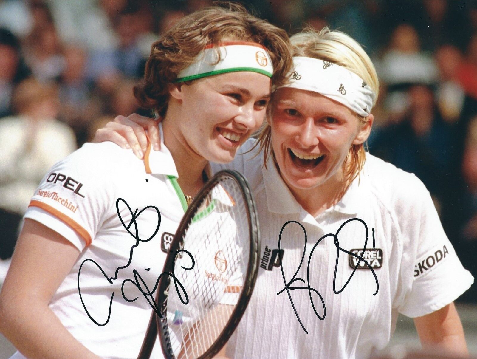 JANA NOVOTNA & MARTINA HINGIS SIGNED 8x11 Photo Poster painting - UACC RD WIMBLEDON TENNIS