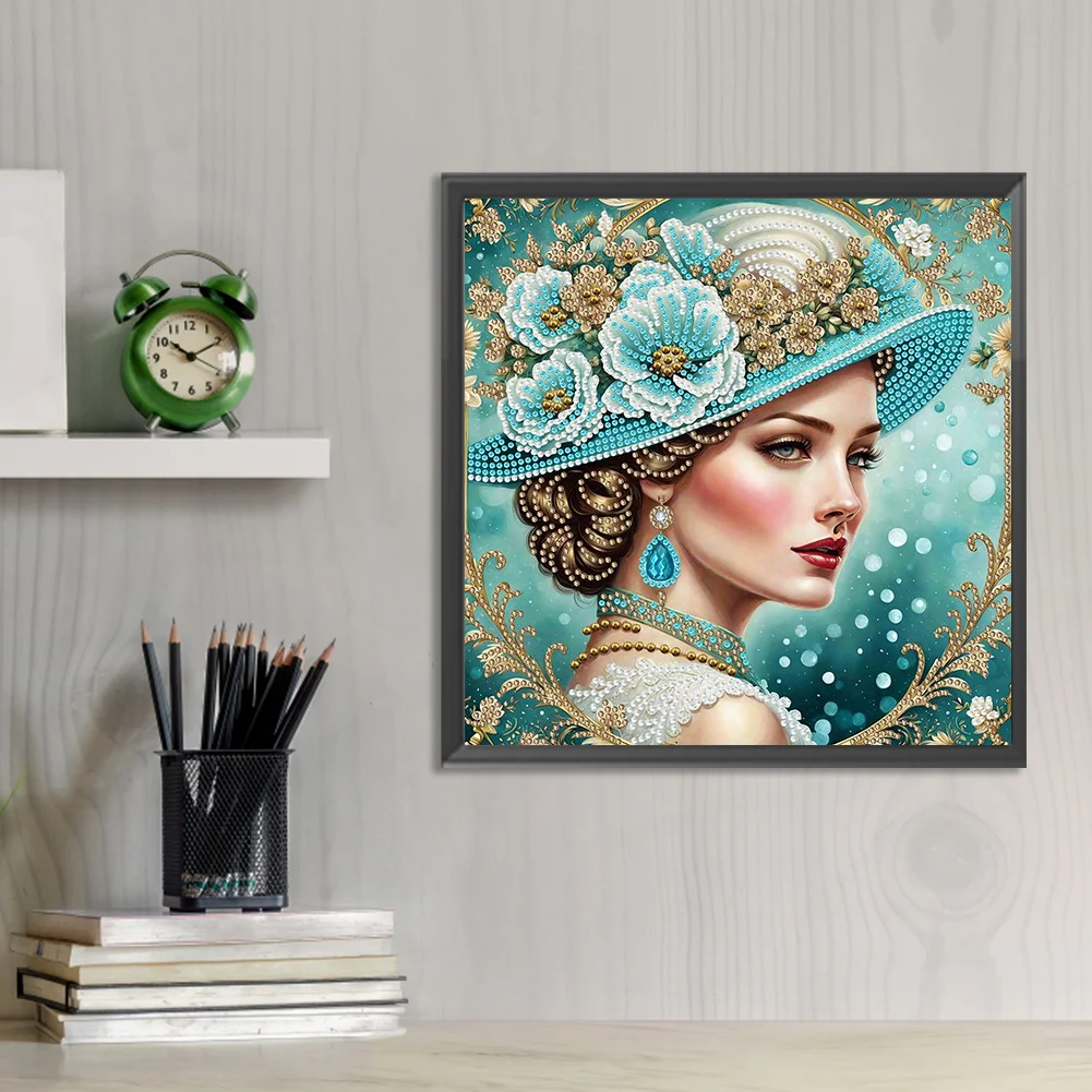 Diamond Painting - Partial Special Shaped Drill - Fashion Lady(Canvas|30*30cm)