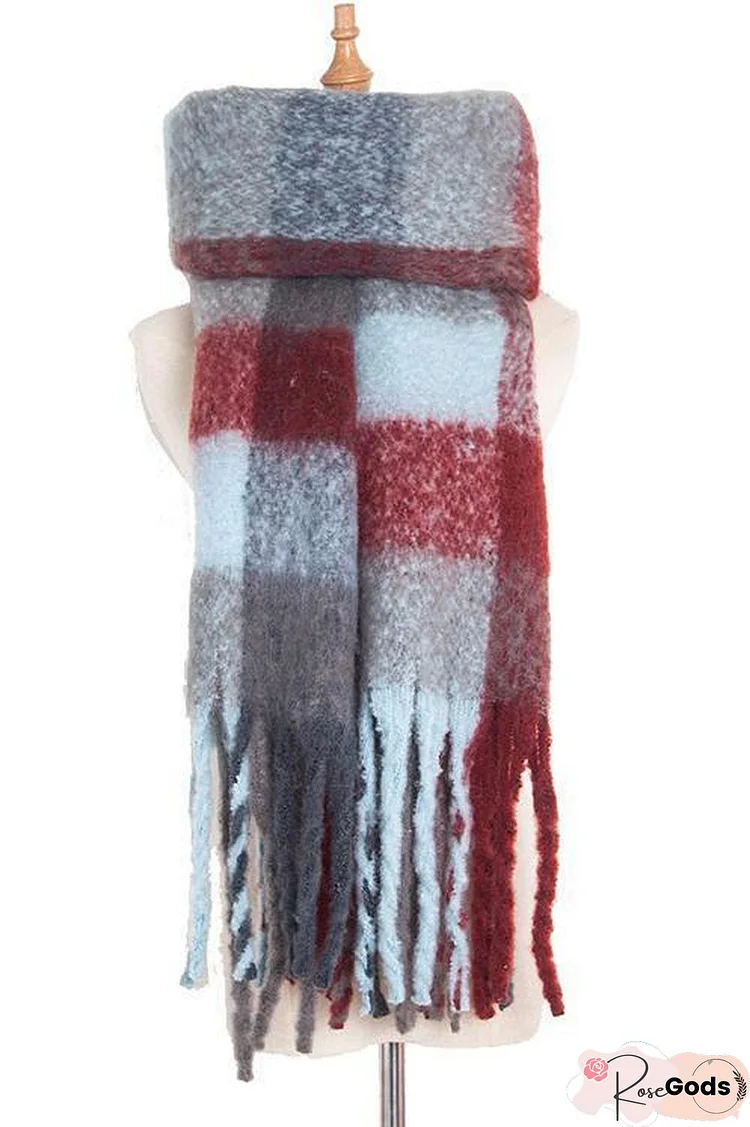 Tassels Color Block Scarf