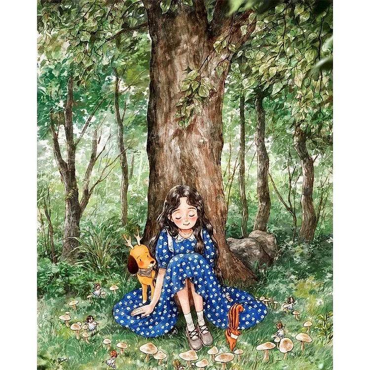 Cartoon Little Girl 40*50CM(Canvas) Full Square Drill Diamond Painting gbfke