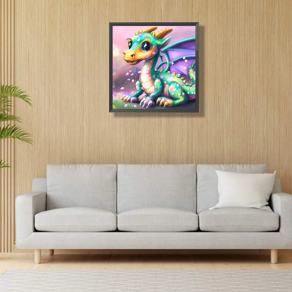 Full Round Diamond Painting 30*30cm - Cartoon Pterosaur