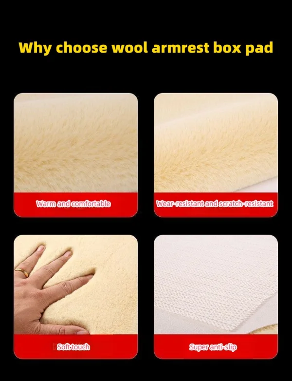 Winter Plush Car Armrest Box Mat