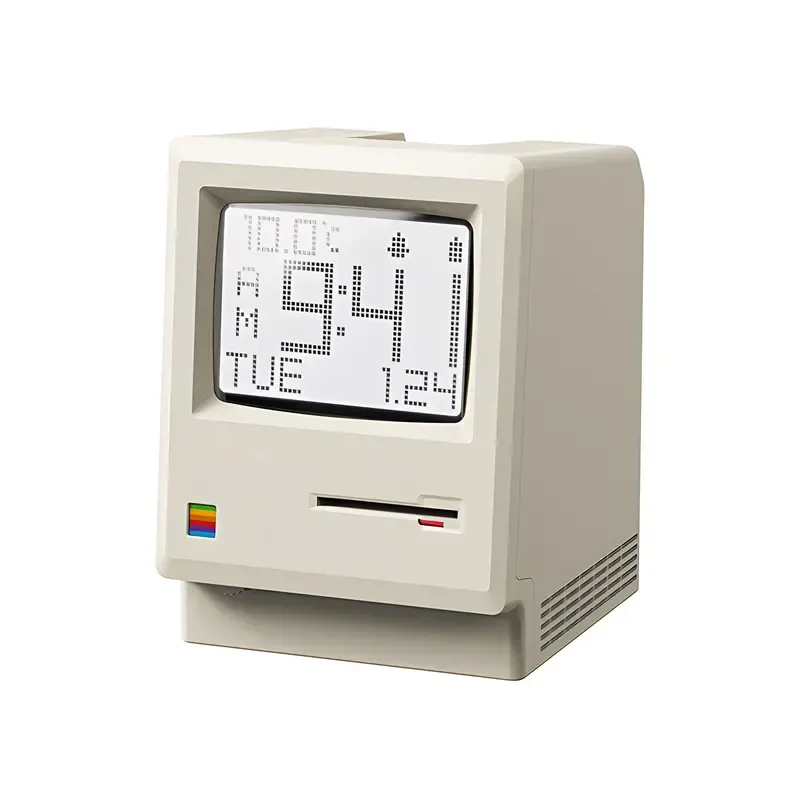 Maclock Retro Mini Computer Desktop Clock Table