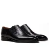 Men's Brogue Wingtip Oxford Shoes - Leather Sole