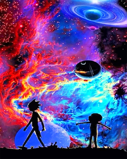 

Colorful Rick And Morty Silhouette – Paint By Numbers - 40*50CM, 501 Original