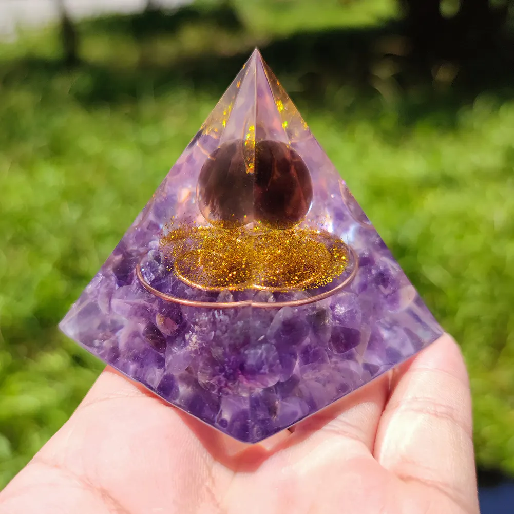 5cm Natural Stone Orgonite Pyramid Heal Crystal Orgone Energy Generator (E)
