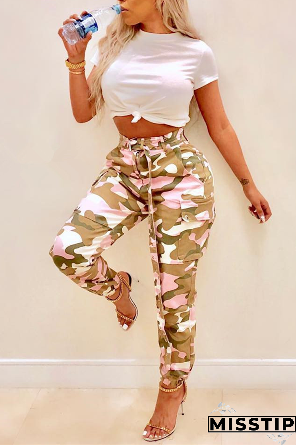 Yellow Zipper Fly Button Fly Mid Metal Zippered pencil Pants Pants