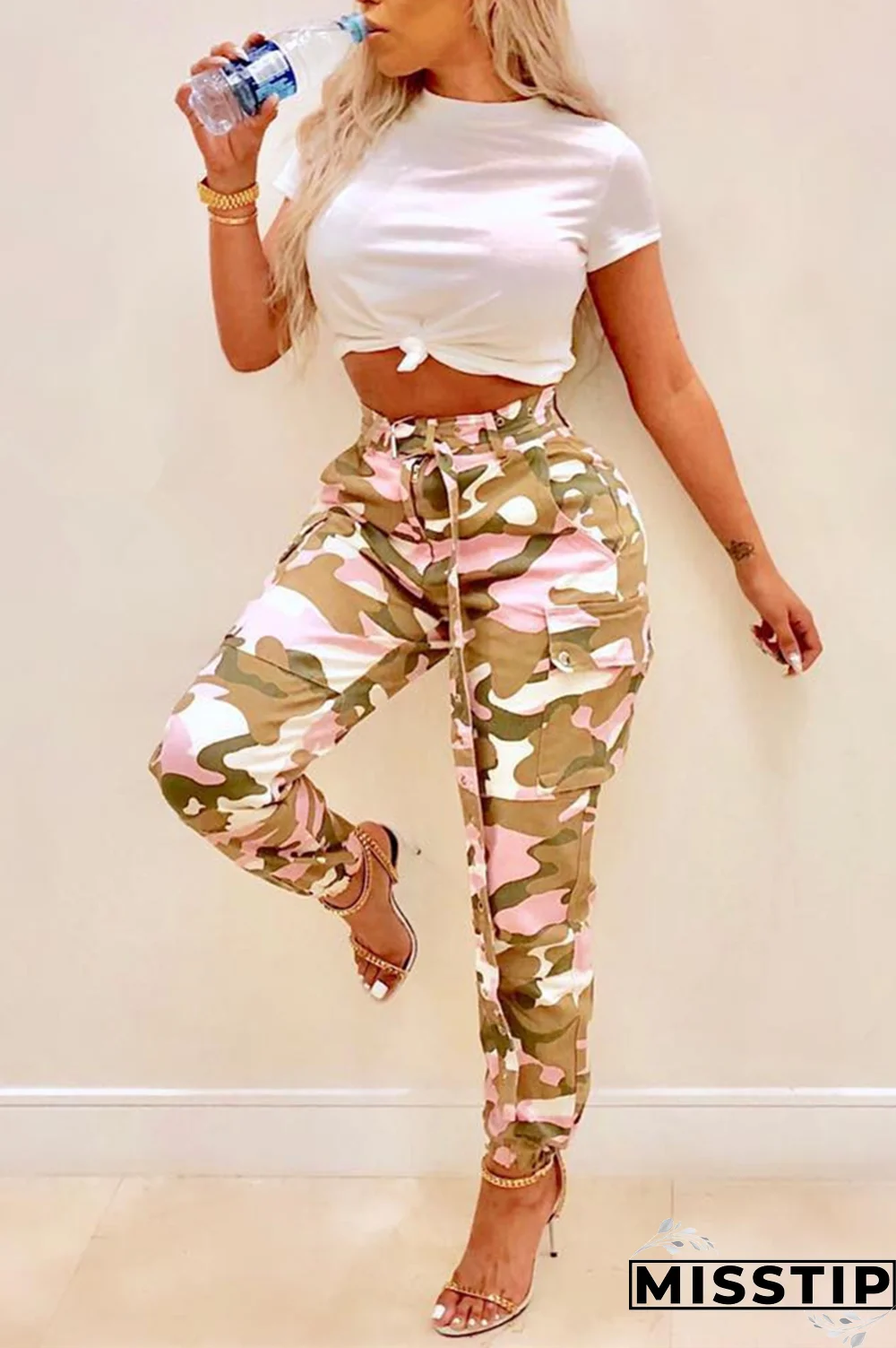 Yellow Zipper Fly Button Fly Mid Metal Zippered pencil Pants Pants