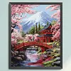 Snow Mountain Full 14CT 2 Strands DIY Counted Cross Stitch Kits for Beginners Adults Home Wall Decor Cross Stitch Art and Crafts Kits 45x55cm