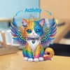 Engelsflügel-Katze aus Acryl (Kopf schütteln) – 5D-Bastelornament zum Selbermachen