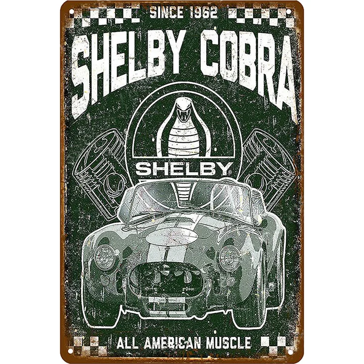 Shelby Cobra Car - Vintage Tin Signs/Wooden Signs - 7.9x11.8in & 11.8x15.7in