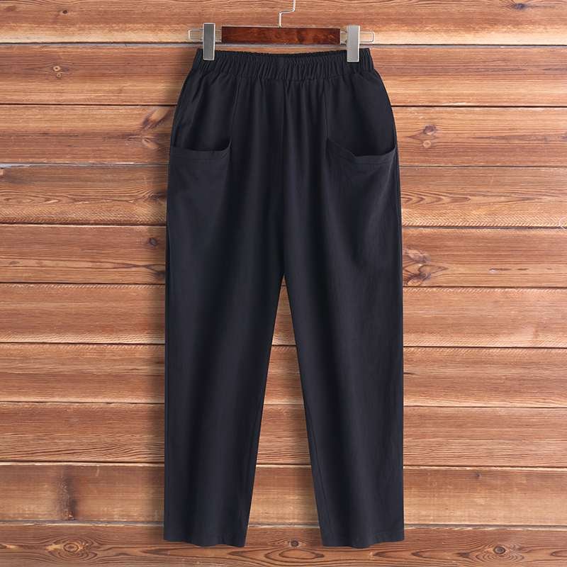 Vintage Solid Trousers Women's Summer Harem Pants 2022 ZANZEA Casual Elastic Waist Long Pantalon Female Linen Palazzo Turnip