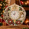 Acrylic Special Shape Xmas Pray Diamond Pearl Painting Clock Handicraft Hanging Kit