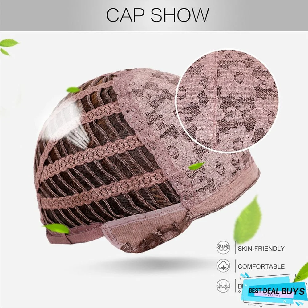 Dark Brown Short Bob Hair Wigs with Bangs Synthetic Wig