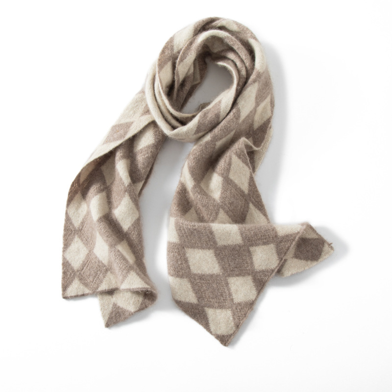 100% Cashmere Scarf Rhombus Style REAL SILK LIFE