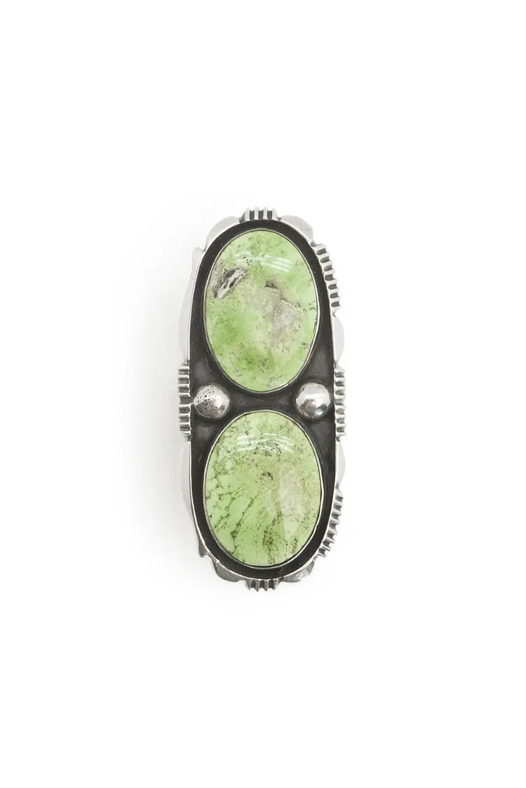 Ring, Gaspeite, Double Stone, Hallmark, Vintage, 550
