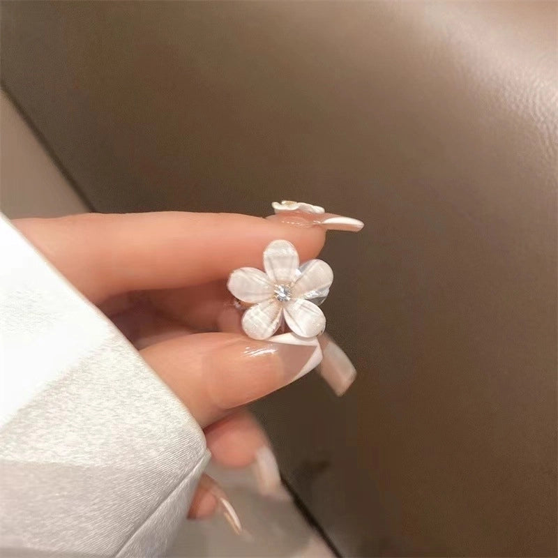 Sweet Flower Alloy Plating Inlay Rhinestones Hair Claws 1 Piece