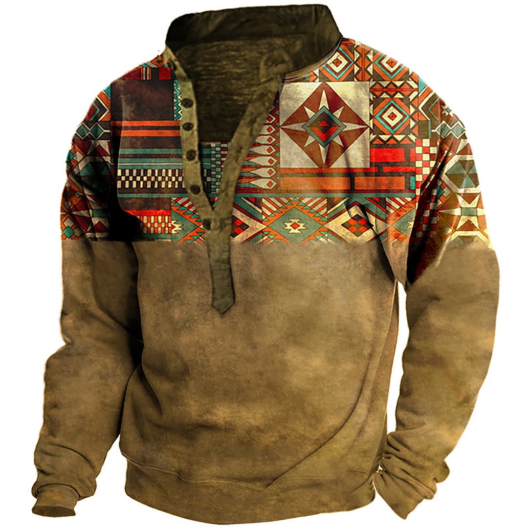 Men's Outdoor Western Ethnic Pattern Sweatshirt