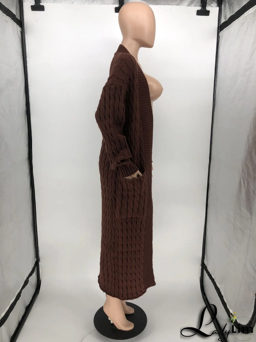 Women Winter Long Sleeve Plush Long Sweater Jacket