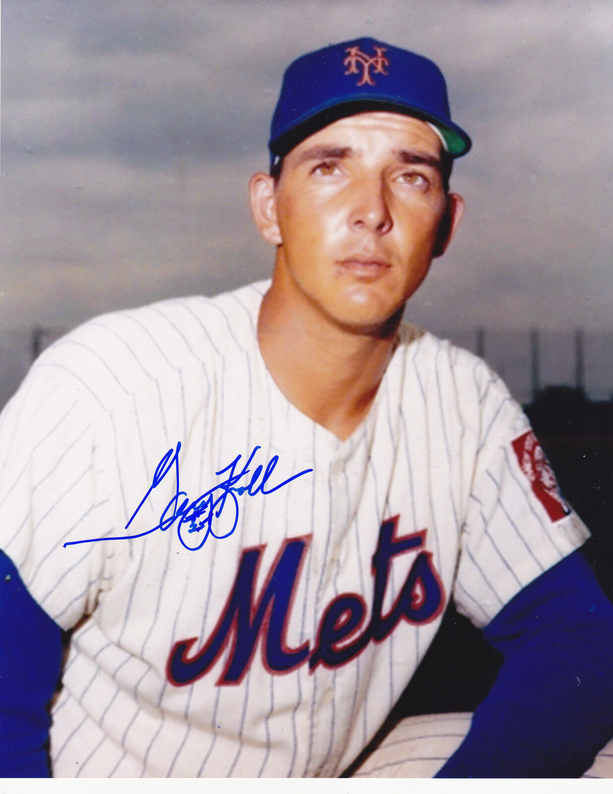 GARY KROLL NEW YORK METS ACTION SIGNED 8x10