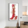 Red Dress Lady - Full Round Diamond Painting(30*60cm)