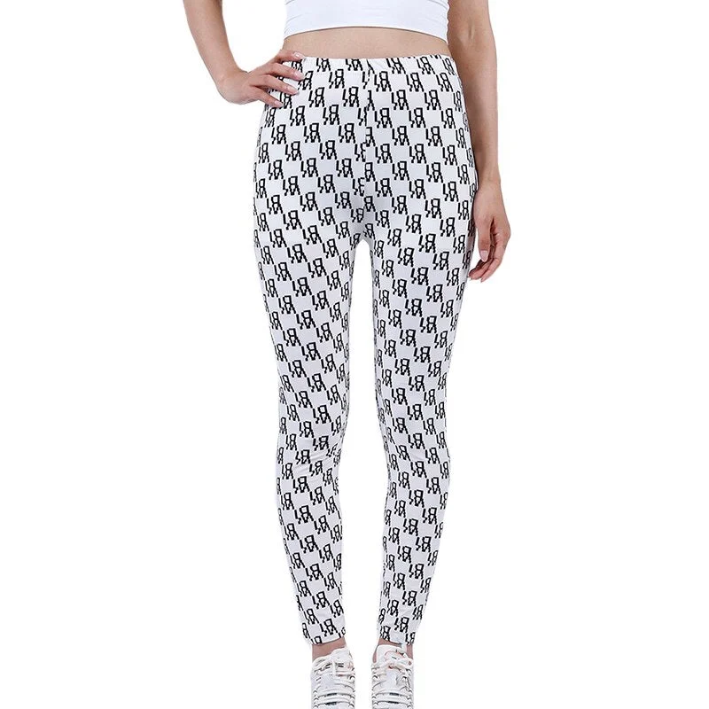 CUHAKCI Push Up Leggins Mujer Stripe Printed Leggings Women  Dot Mid Waist Polyester Fitness Pants