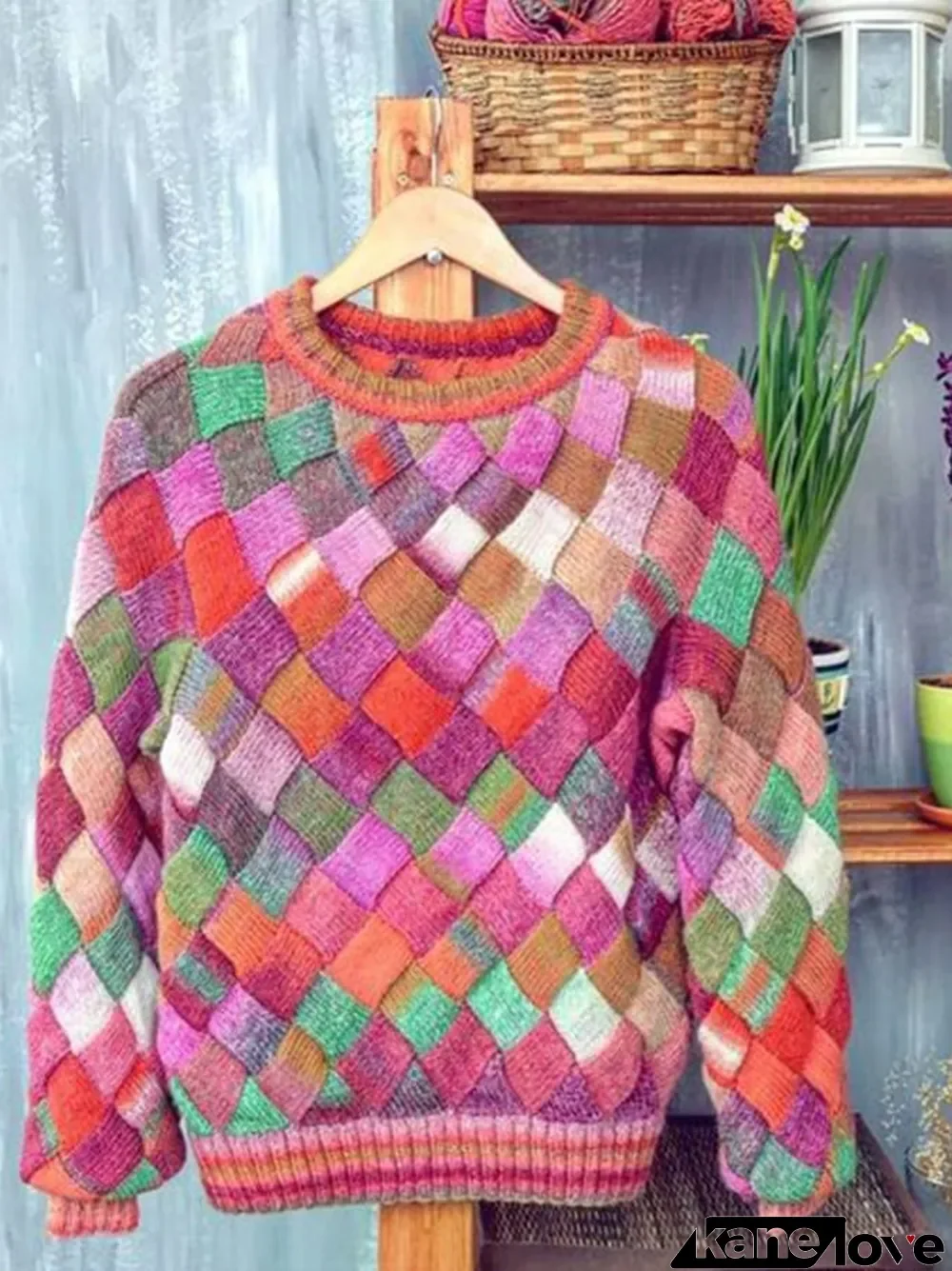Stylish Woven Knitted Printed Sweater