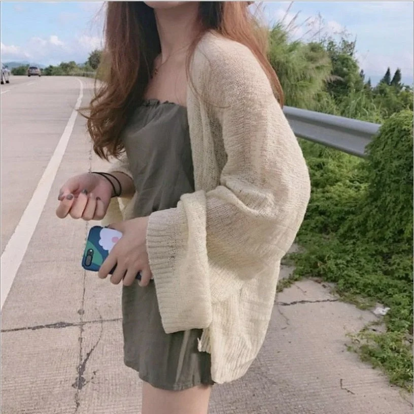 Kaguster Knitted Cardigan women plus size Summer cardigan Sweater women Loose Hollow coat kardigan Sweter Cardigans korean top