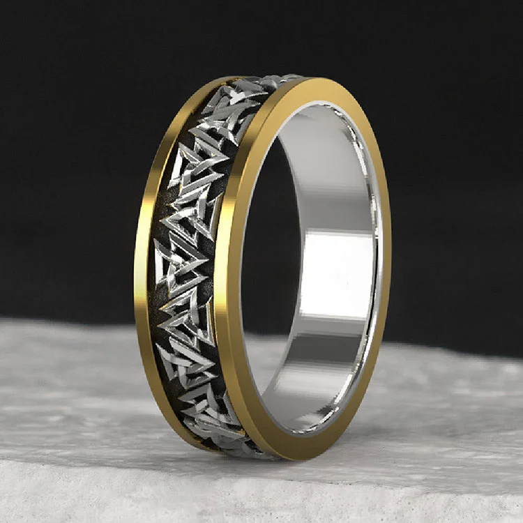 Coutureaura 925 Sterling Silver Nordic Valknut Ring