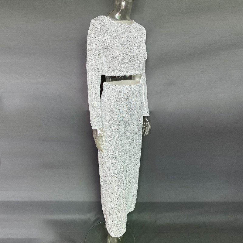Ootddress Sequin Female Sexy Maxi Skirt Summer Fashion Glitter High Waist Loose Elegant Club Long Skirt Sparkle Women Long Skirt New