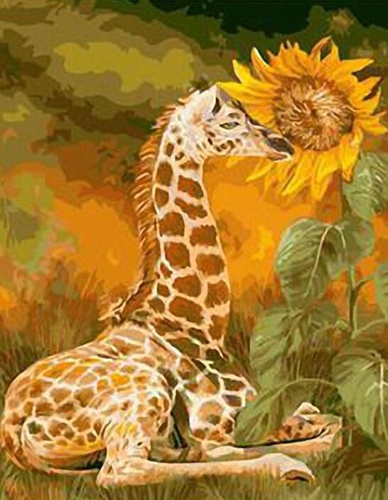 

Giraffe Sunlight Flower – Paint By Numbers - 40*50CM, 501 Original