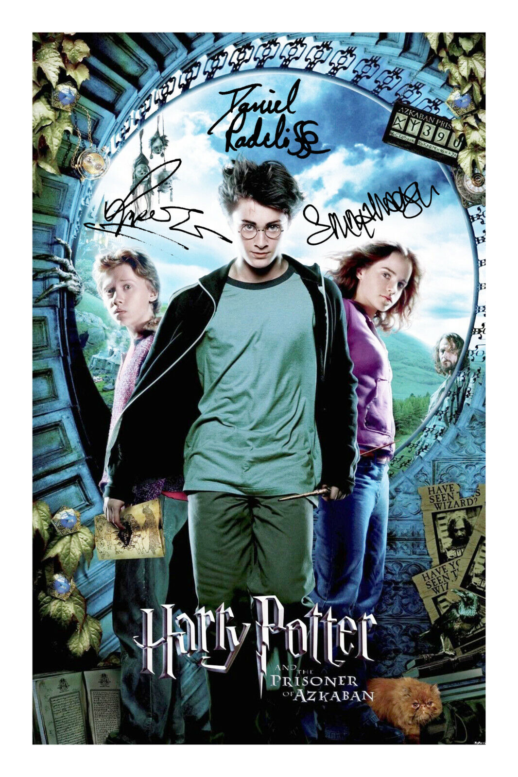 Prisoner of Azkaban Cast Signed A4 Photo Poster painting Print Harry Potter Daniel Radcliffe