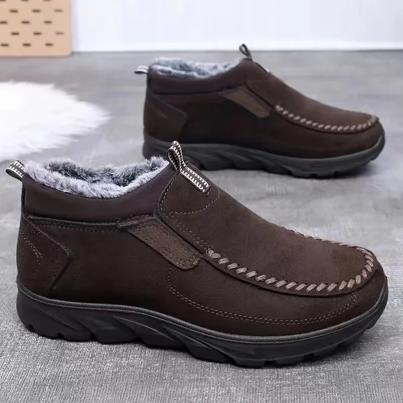 💥The warmest shoes💥Men's Winter Warm Wide Head Non-Slip Waterproof Slip-On Snow Boots