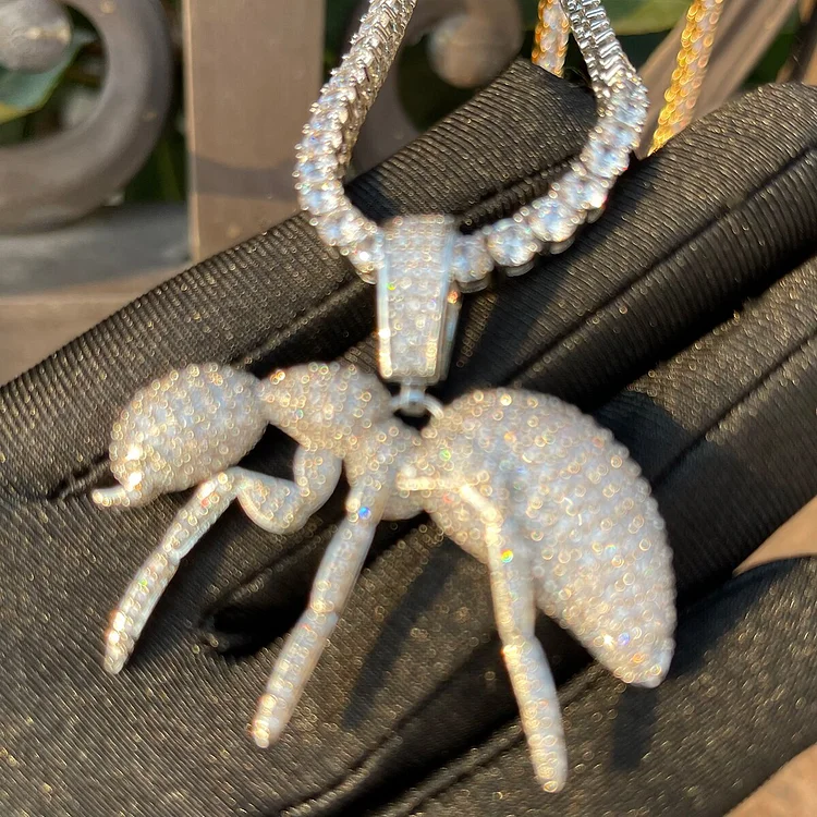 Iced Out Ant Animal Cubic Zicron Hip Hop Pendant Necklace-VESSFUL