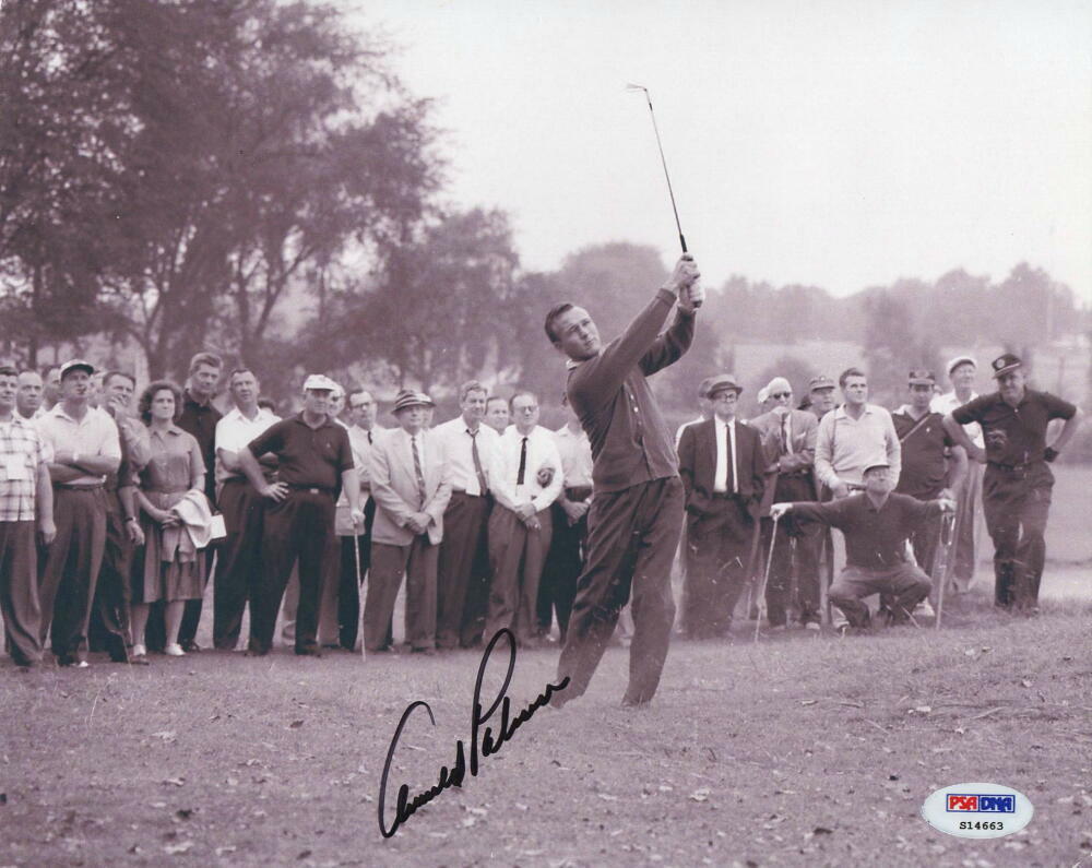 ARNOLD PALMER SIGNED AUTOGRAPH 8x10 Photo Poster painting - MASTERS CHAMPION, GOLF BIG 3, PSA