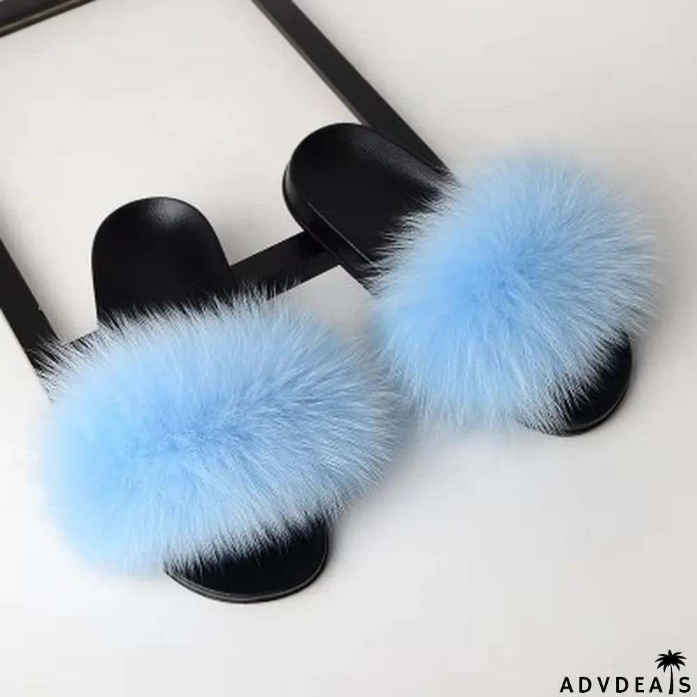 Furry Slippers Flat Half-drag Slippers