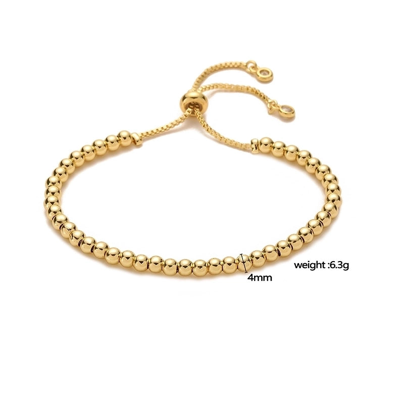 Copper 18K Gold Plated Plating Round Bracelets