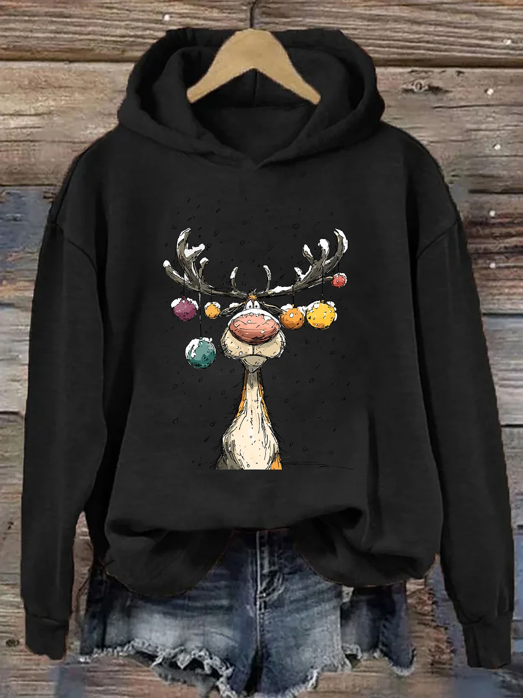 Vintage Reindeer Hoodie