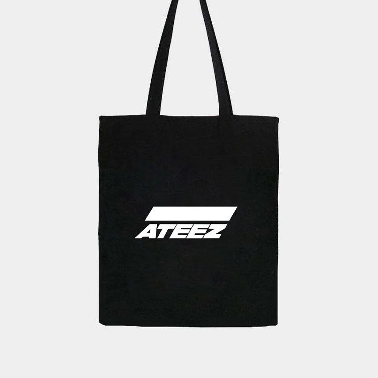 ATEEZ Logo Printed Canvas Handbag